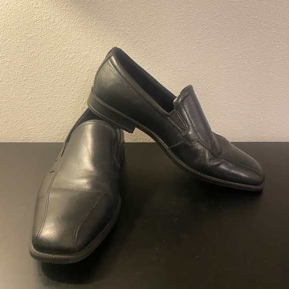 Ecco Sz 43 Men’s Black Leather Dress Shoe - Picture 7 of 11